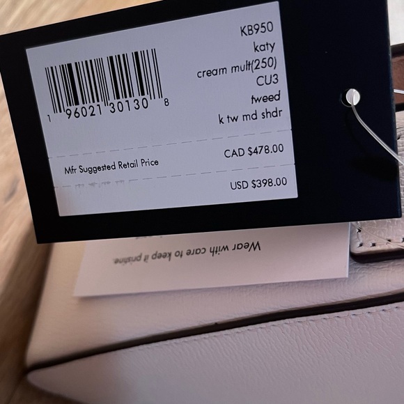 Kate Spade Tweed Cream Multi Shoulder Bag - Picture 8 of 9